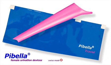 Pibella, Pibella Travel, Pibella Comfort, Female Urination Device - PibellaTravel BlueBag Animation